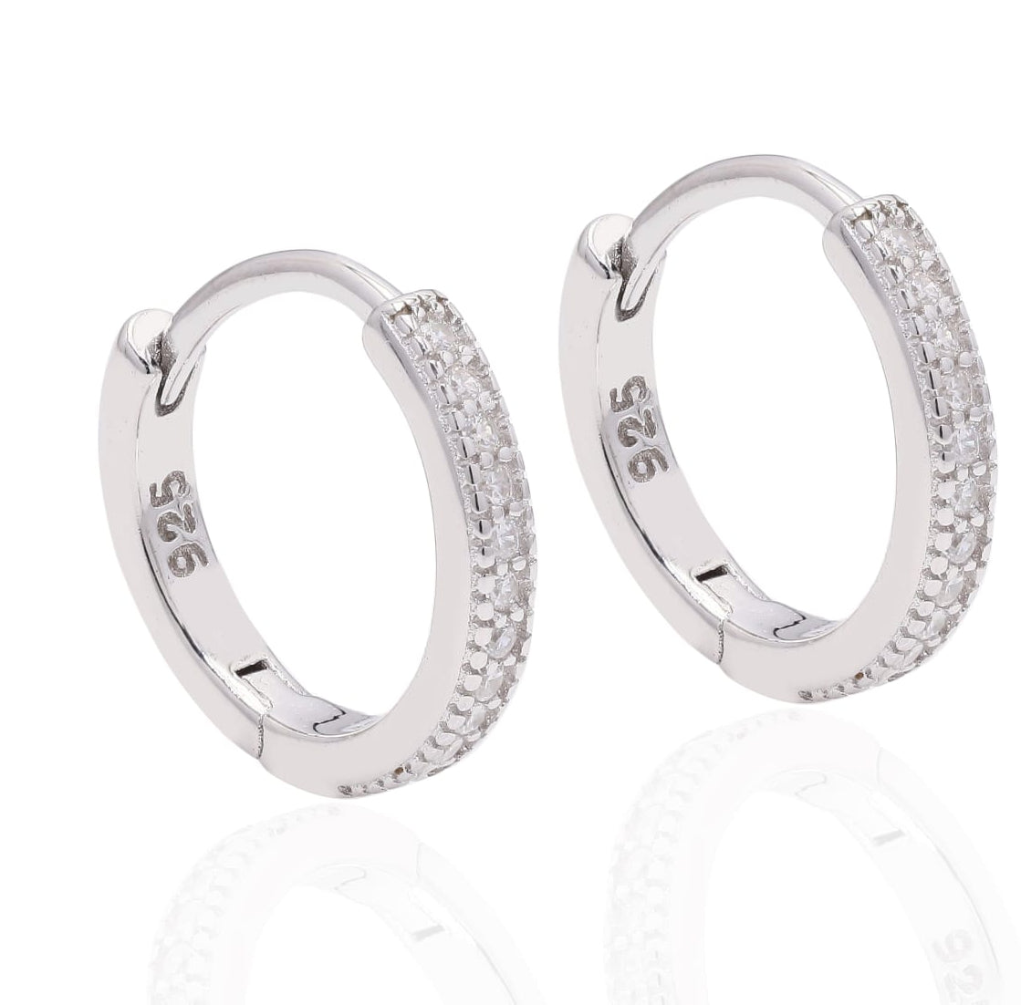 Aurora Sparkle Silver Hoop Earrings