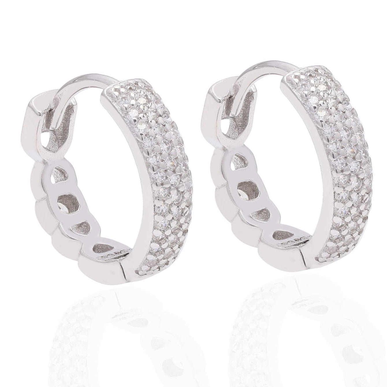 Eterna Shine Silver Hoop Earrings