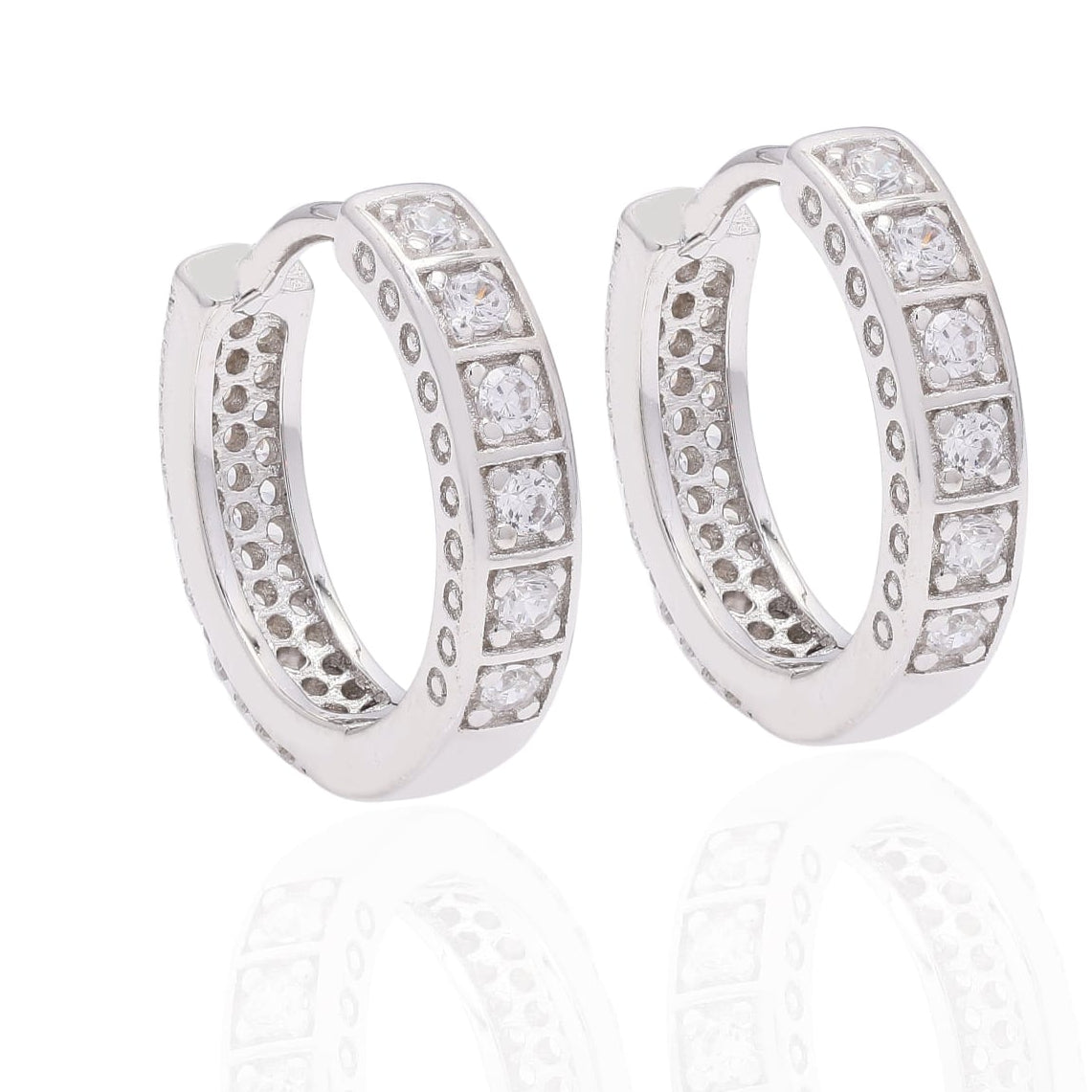 Square CZ Hoop Earrings